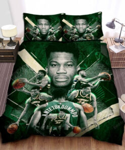 Milwaukee Bucks Giannis Antetokounmpo Photograph Collage Bed Sheet Spread Comforter Duvet Cover Bedding Sets