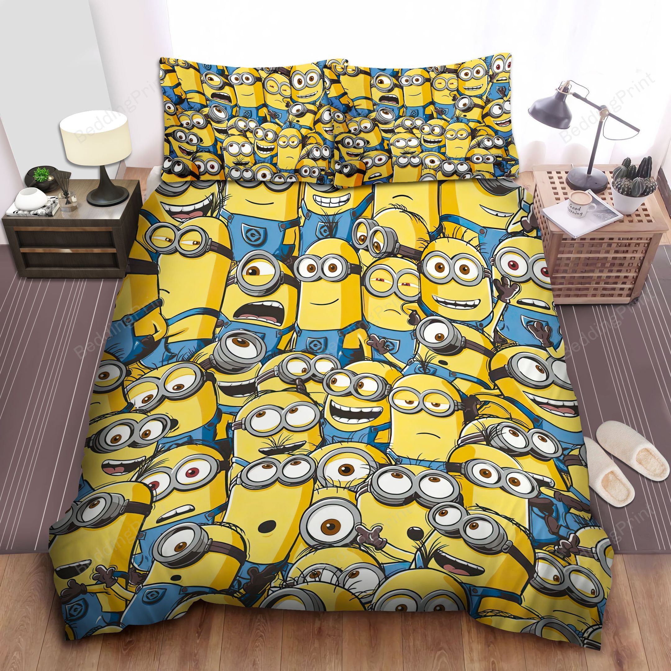 Minion In Despicable Me, Full Of Minions Bed Sheets Duvet Cover Bedding Sets