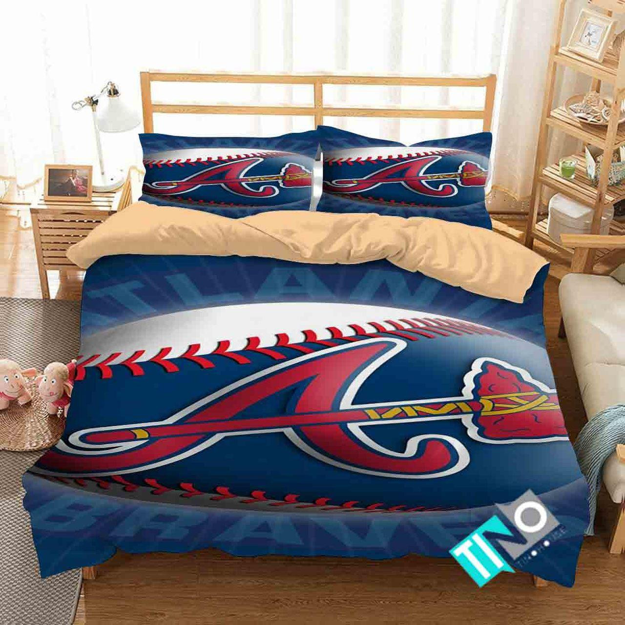 Mlb Atlanta Braves 3 Logo 3d Personalized Customized Beddingsets Duvet Cover Bedroom Set Bedset Bedlinen