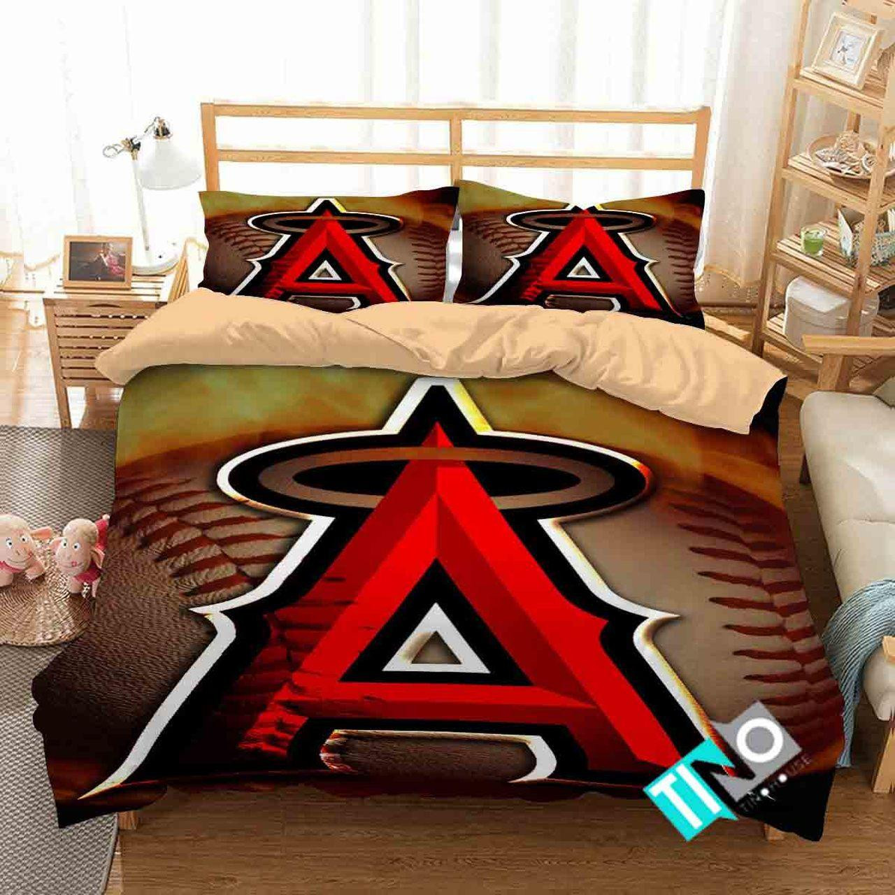 Mlb Los Angeles Angels 2 Logo 3d Personalized Customizedbedding Sets Duvet Cover Bedroom Set Bedset Bedlinen