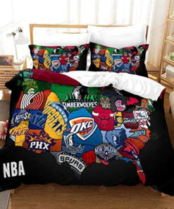 Nba All Team Logos Duvet Cover Bedding Set
