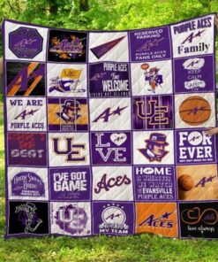 Ncaa Evansville Purple Aces Quilt Blanket 1605