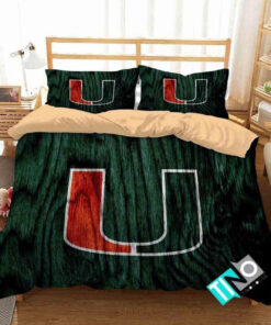 Ncaa Miami Hurricanes 2 Logo N 3d Duvet Cover Bedding Sets
