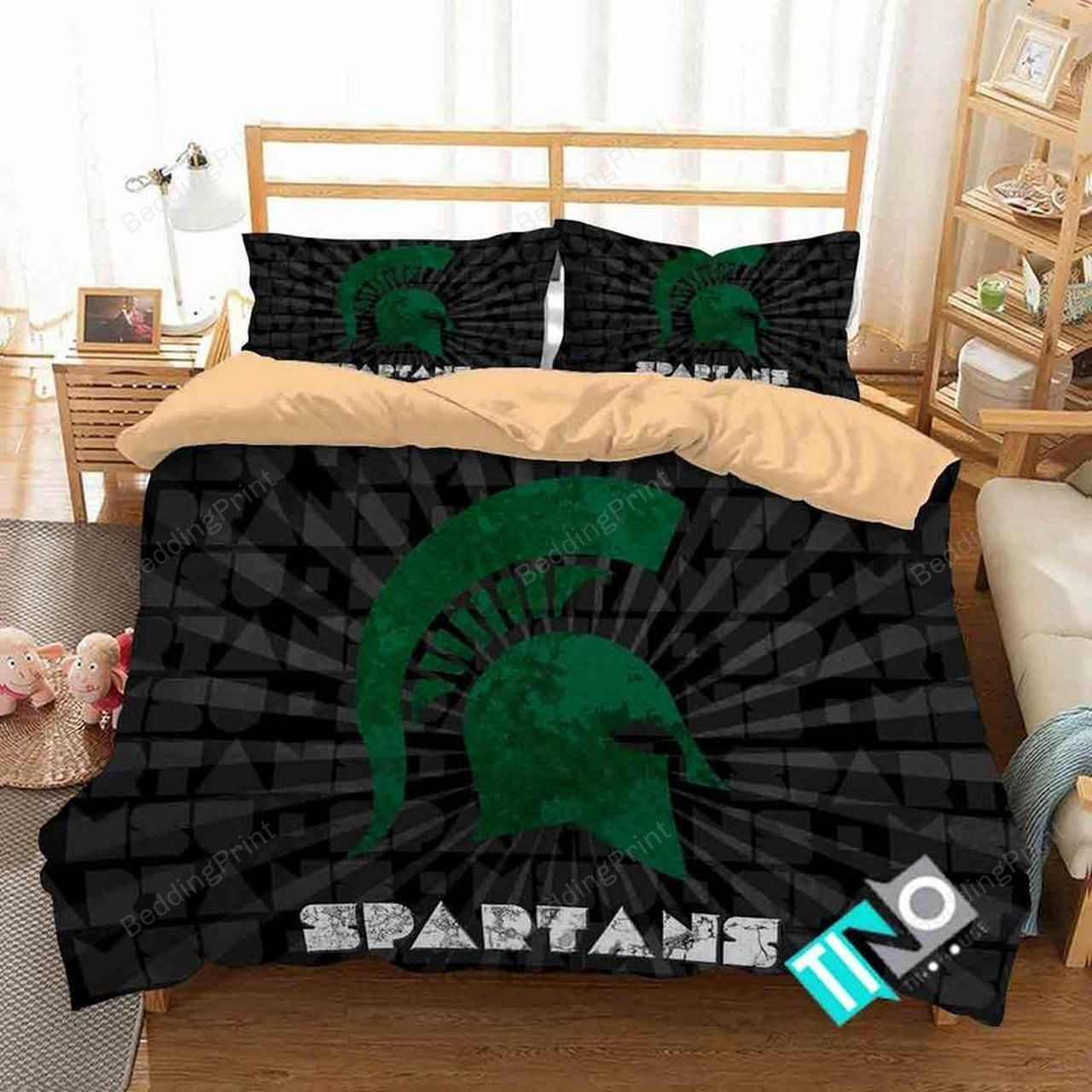 Ncaa Michigan State Spartans 3 Logo N 3d Duvet Cover Bedding Sets