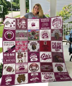 Ncaa Montana Grizzlies Quilt Blanket 1503