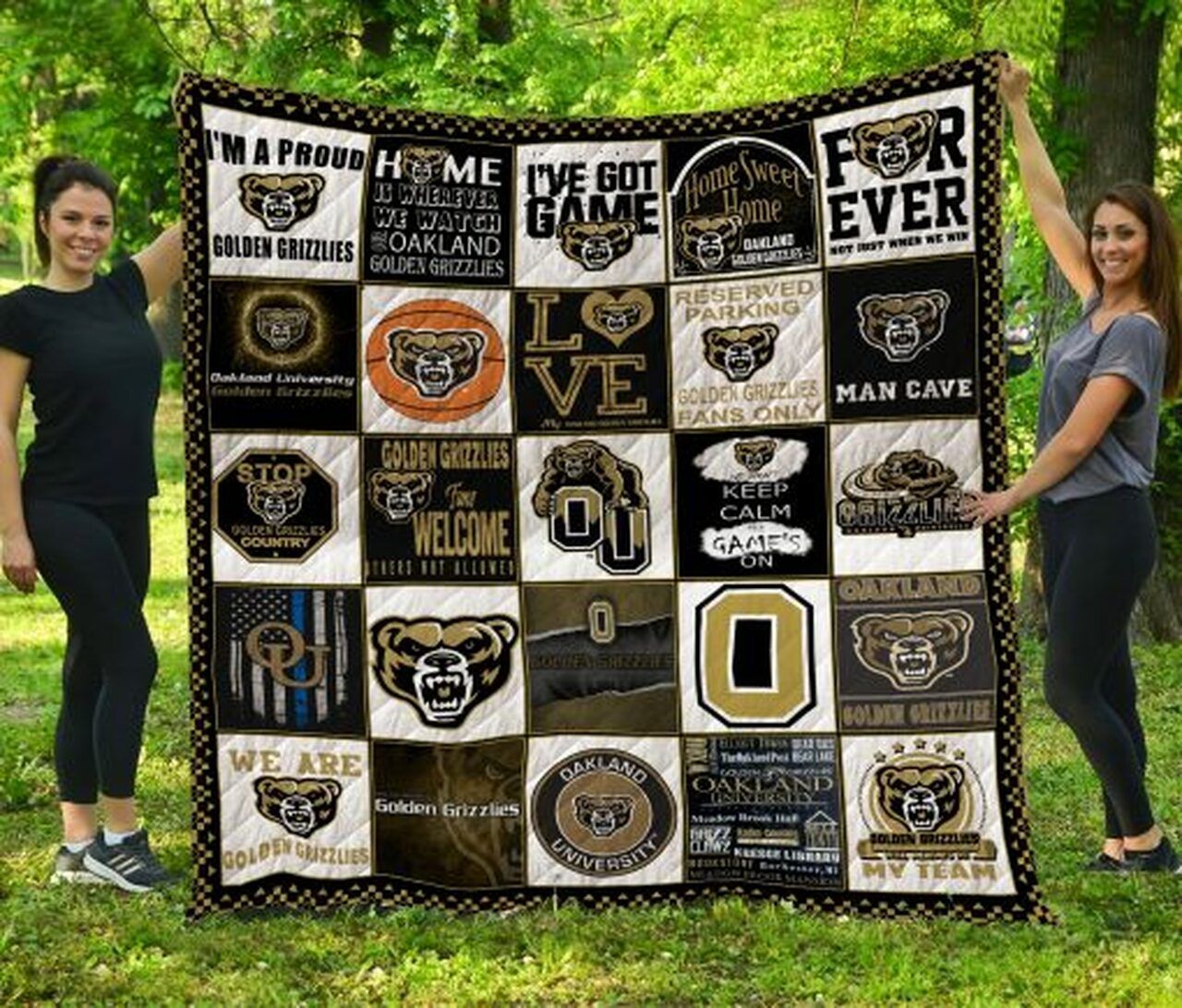 Ncaa Oakland Golden Grizzlies Quilt Blanket 1271