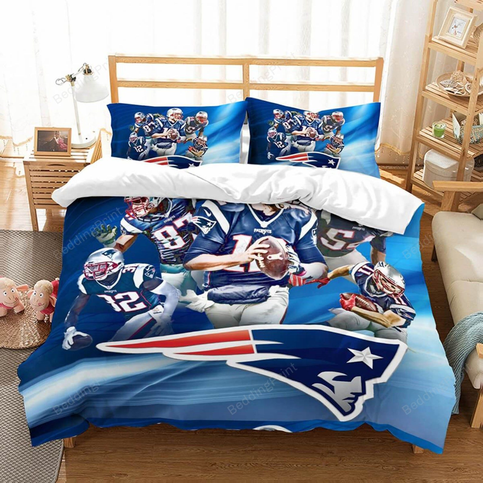 New England Patriots Bedding Set, New England Patriots Duvet Covers, New England Patriots Nfl Bedding, New England Patriots Nfl Fan Tdvc20