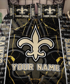 New Orleans Saints Bedding Set,custom Name New Orleans Saints Duvet Covers,saints Nfl Bedding Set, Saints Nfl Bedding Gift For Fans, Htl 43o