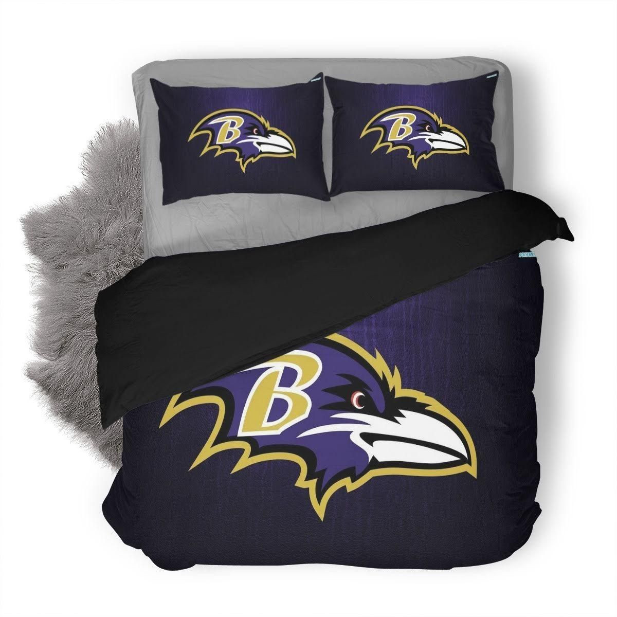 Nfl Baltimore Ravens 4 Duvet Cover Bedding Set