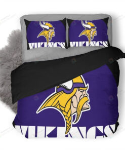 Nfl Minnesota Vikings Logo Duvet Cover Bedding Set