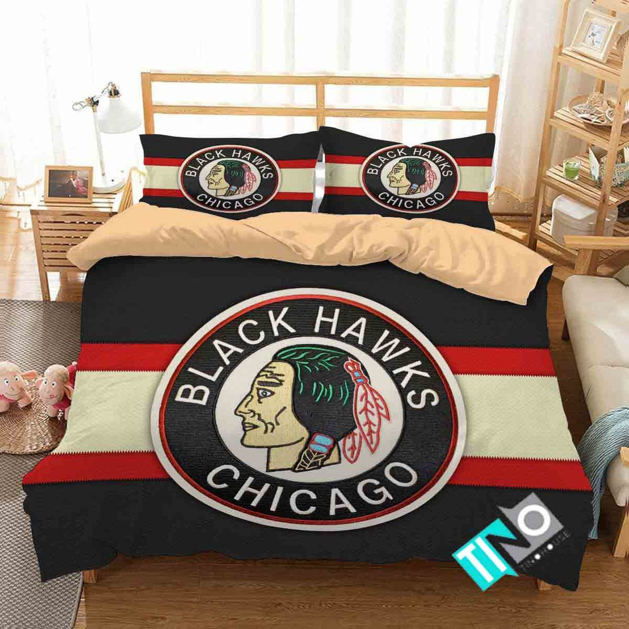 Nhl Chicago Blackhawks 1 Logo 3d Duvet Cover Bedding Sets V