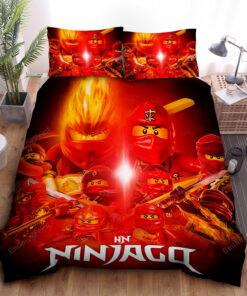 Ninjago Kai Ninja Of Fire Elemental Master Digital Art Bed Sheets Duvet Cover Bedding Sets