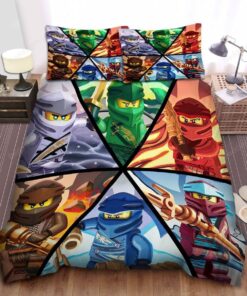 Ninjago Six Elemental Masters In One Digital Painting Bed Sheets Spread Duvet Cover Bedding Sets