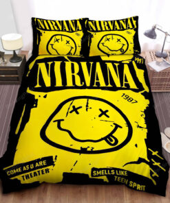 Nirvana Logo 1987 Smells Like Teen Spirit Bed Sheets Duvet Cover Bedding Sets