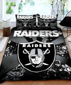 Oakland Raiders Duvet Cover Bedding Set