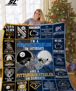 Penn State Nittany Lion Amp Pittsburgh Steeler Quilt Blanket