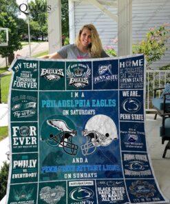 Philadelphia Eagles Penn State Mittany Lions Quilt Blanket