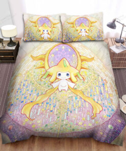 Pokemon Jirachi In Stained Glass Artwork Bed Sheets Spread Duvet Cover Bedding Sets