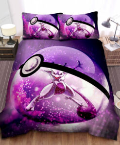 Pokemon Mewtwo Inside Pokeball Bed Sheets Duvet Cover Bedding Sets