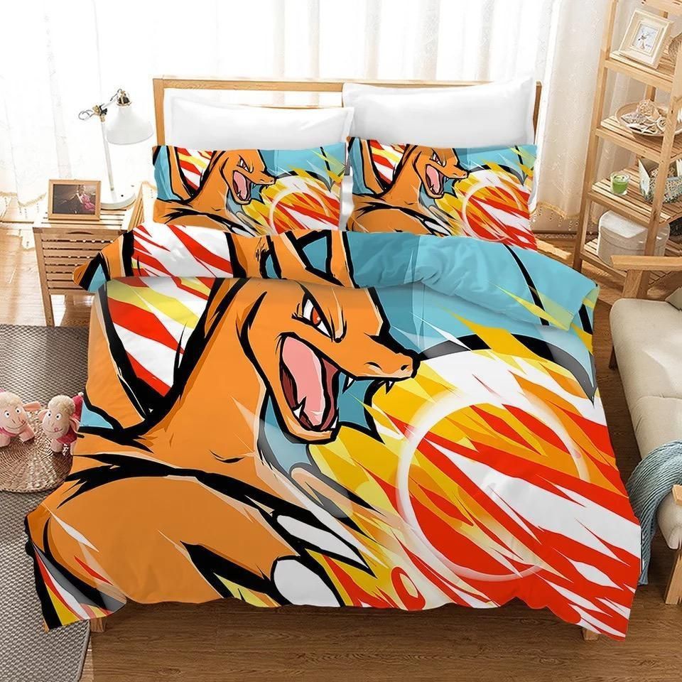 Pokemon Pikachu Charizard Duvet Cover Bedding Set