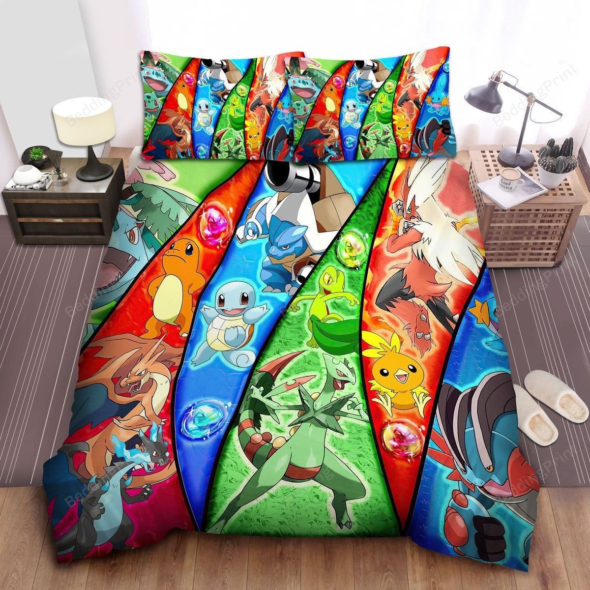 Pokemon, Squirtle Evolved To Blastoise Bed Sheets Duvet Cover Bedding Sets