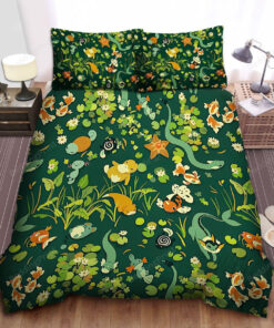 Pokemon, Water Pokemon Psyduck Goldeen Bed Sheets Duvet Cover Bedding Sets