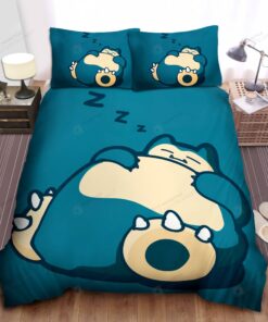 Pokemons Big Blue Snorlax Sleeping Bed Sheets Spread Duvet Cover Bedding Sets