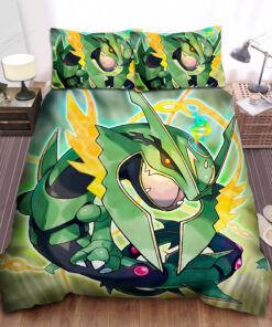 Pokemons Powerful Rayquaza Bed Sheets Duvet Cover Bedding Sets