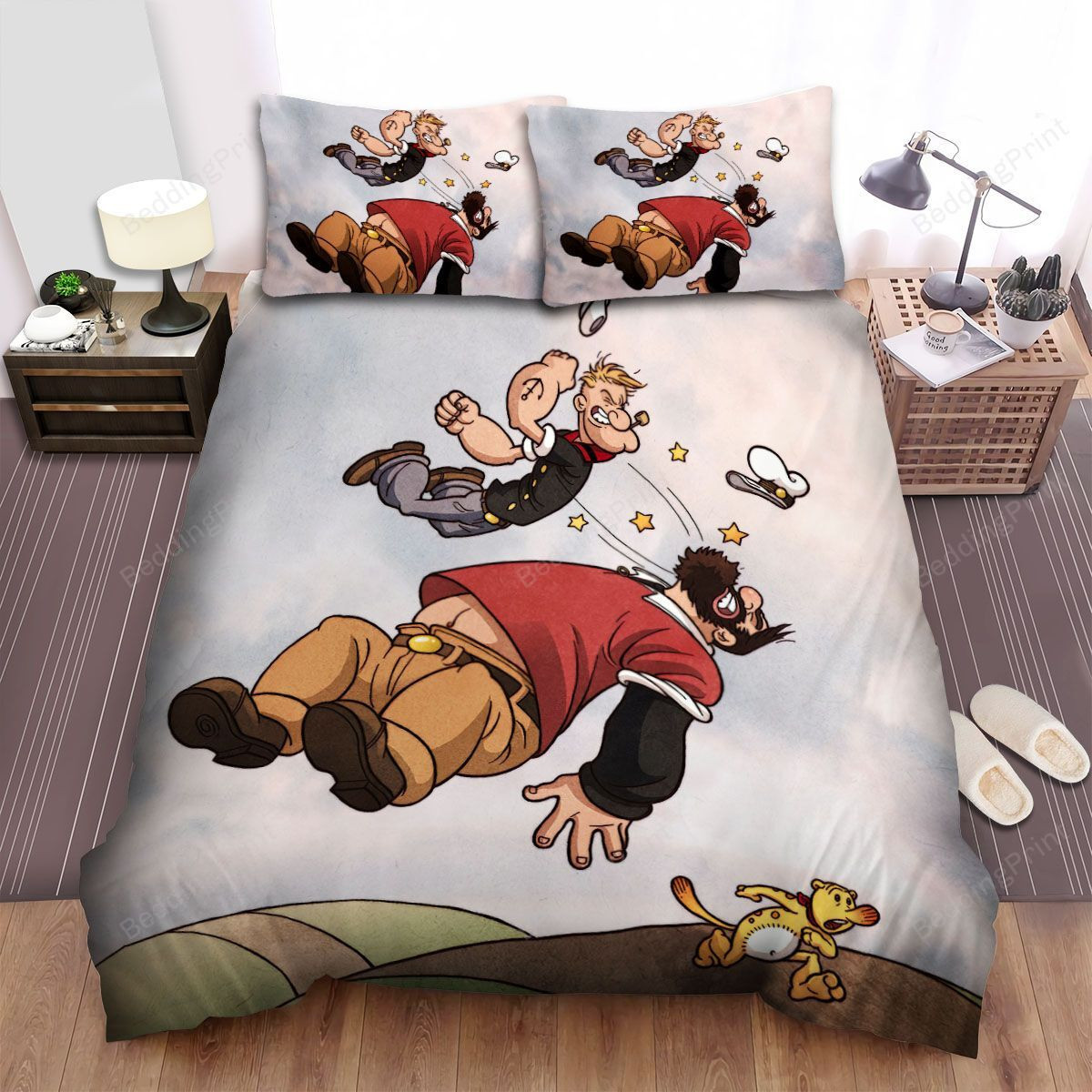 Popeye Punching Bluto Bed Sheets Spread Duvet Cover Bedding Sets