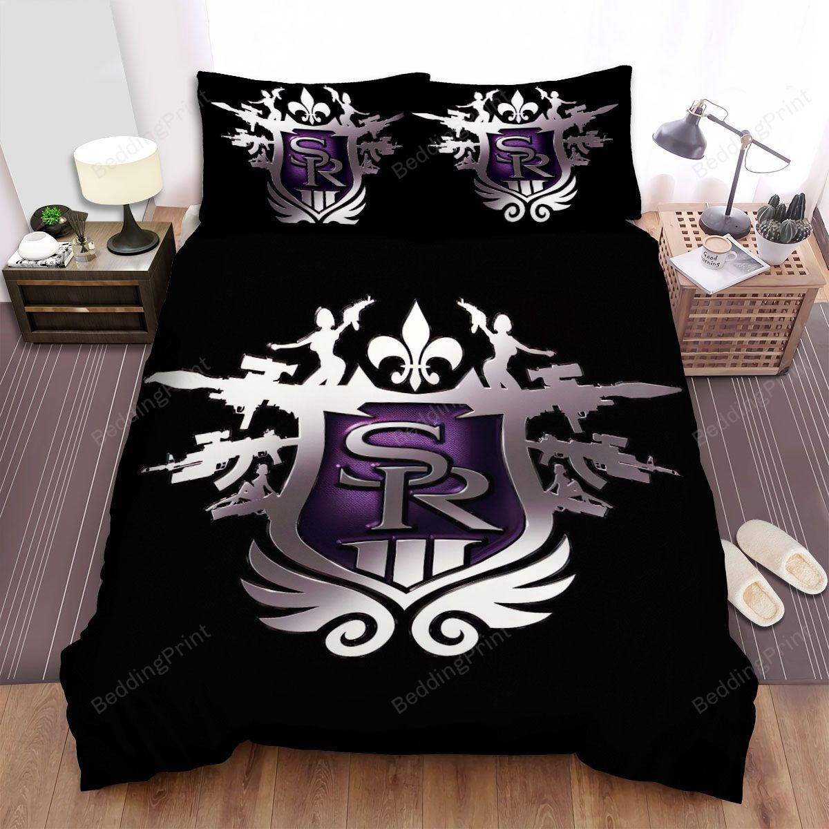 Saints Row The Third Guns And Girls Logo Bed Sheets Spread Duvet Cover Bedding Sets