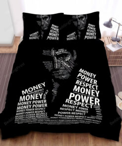 Scarface Money Power Respect Typographic Artwork Bed Sheets Duvet Cover Bedding Sets