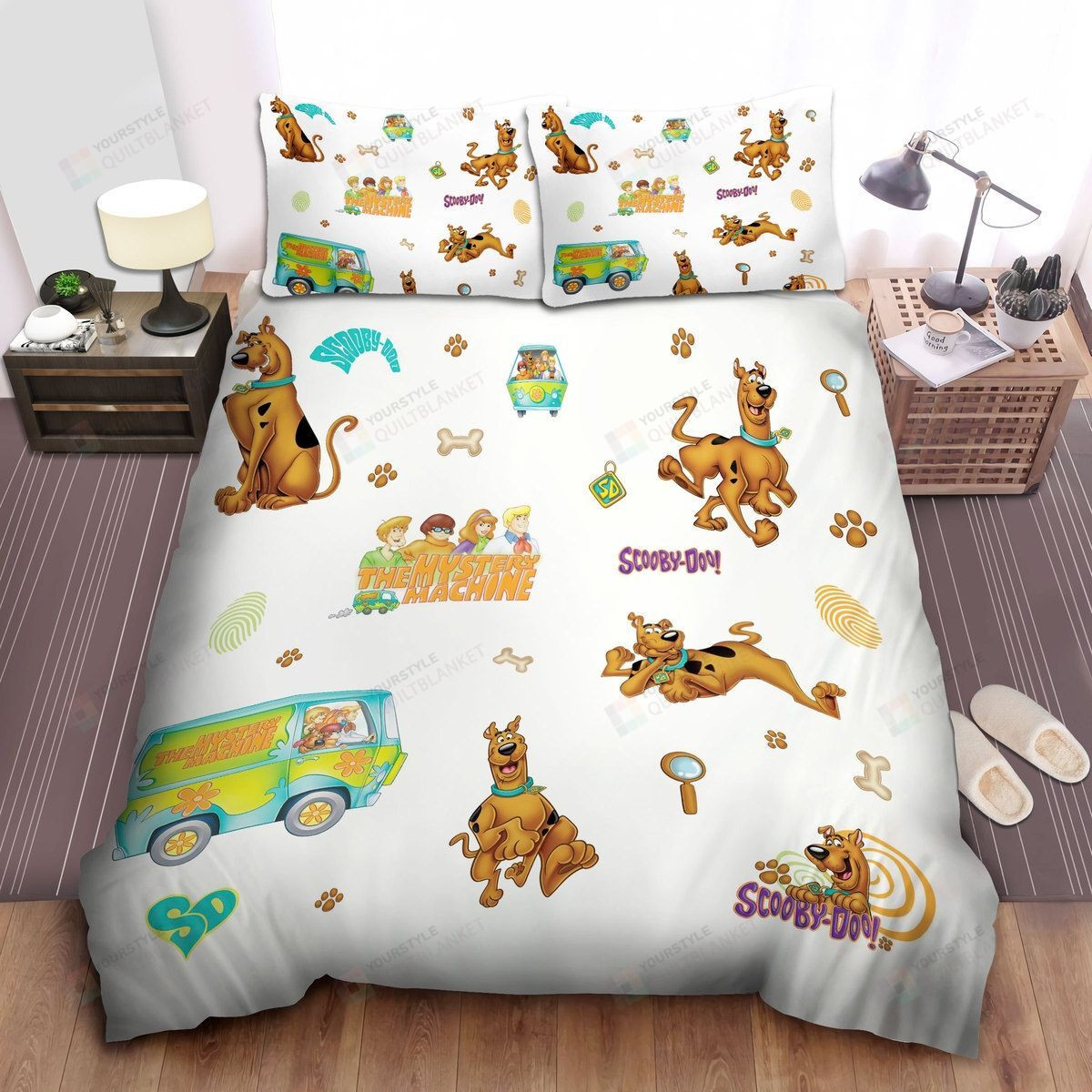 Scooby Doo Movies, The Mystery Machine Bed Sheets Spread Comforter Duvet Cover Bedding Setstomb