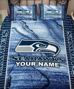 Seattle Seahawks Bedding Set,custom Name Seattle Seahawks Duvet Covers,seahawks Nfl Bedding Set, Seahawks Nfl Bedding Gift For Fans, Htl 23e