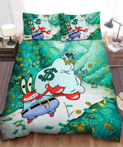 Spongebob Squarepants, Mr. Krab Happy With Money Bed Sheets Duvet Cover Bedding Sets