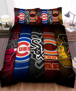 Sports Illinois Sport Teams Bed Sheet Spread Duvet Cover Bedding Sets