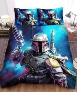 Star Wars Boba Fett In Digital Portrait Bed Sheets Duvet Cover Bedding Sets