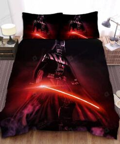 Star Wars Darth Vader Holding Red Lightsaber Digital Art Bed Sheets Duvet Cover Bedding Sets