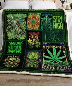 Stay High Marijuana Leaf Quilt Blanket