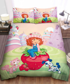 Strawberry Shortcake With Pupcake And Custard Bed Sheets Duvet Cover Bedding Sets