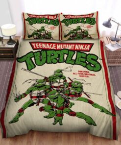 Teenage Mutant Ninja Turtles: The Movie (1990) Movie Poster 2 Bed Sheets Duvet Cover Bedding Sets