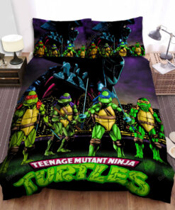 Teenage Mutant Ninja Turtles: The Movie (1990) Movie Poster Fanart Bed Sheets Spread Duvet Cover Bedding Sets