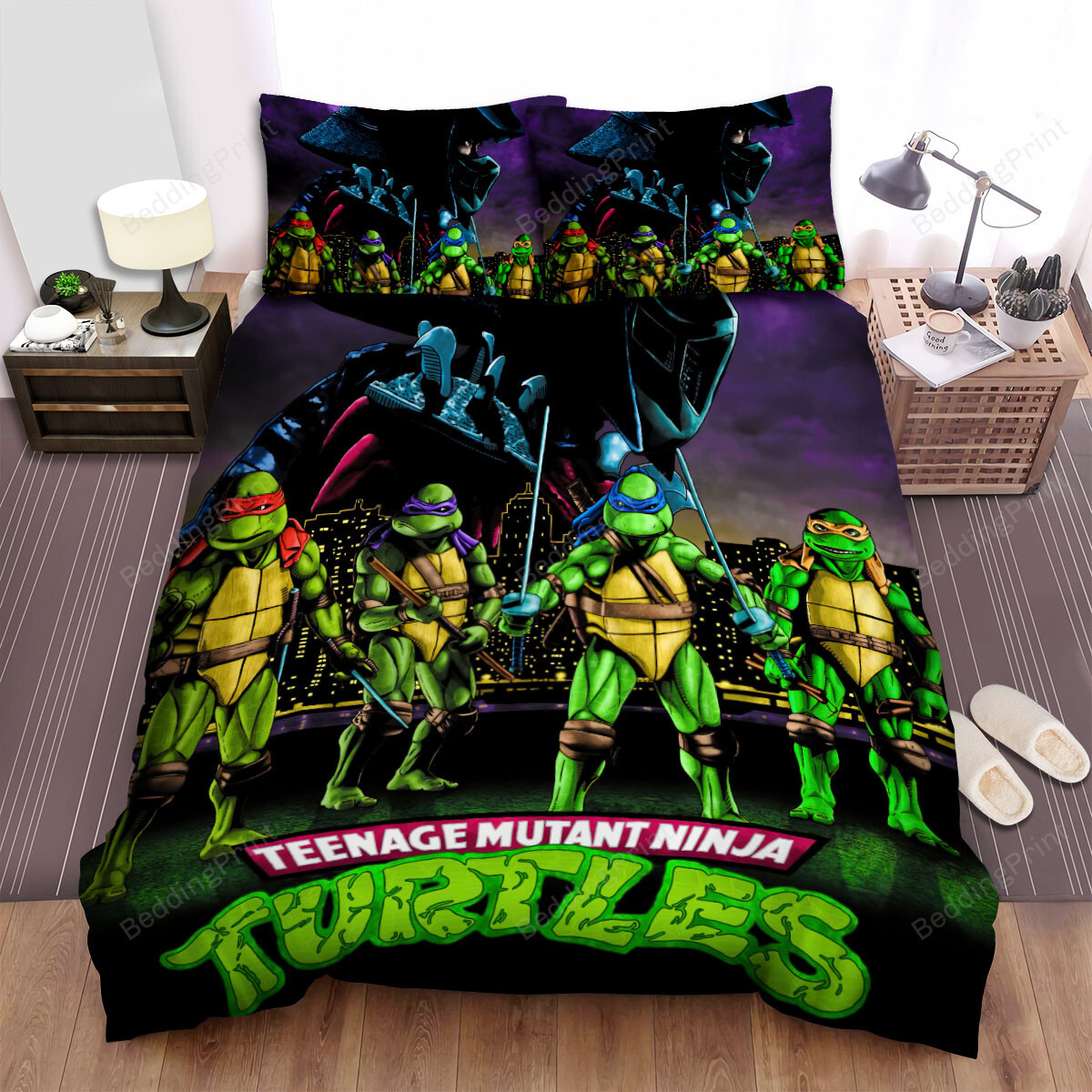Teenage Mutant Ninja Turtles: The Movie (1990) Movie Poster Fanart Bed Sheets Spread Duvet Cover Bedding Sets