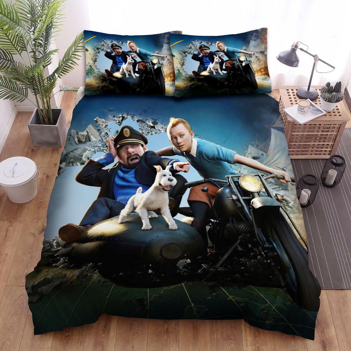 The Adventures Of Tintin Animated Movie Bed Sheets Duvet Cover Bedding Sets
