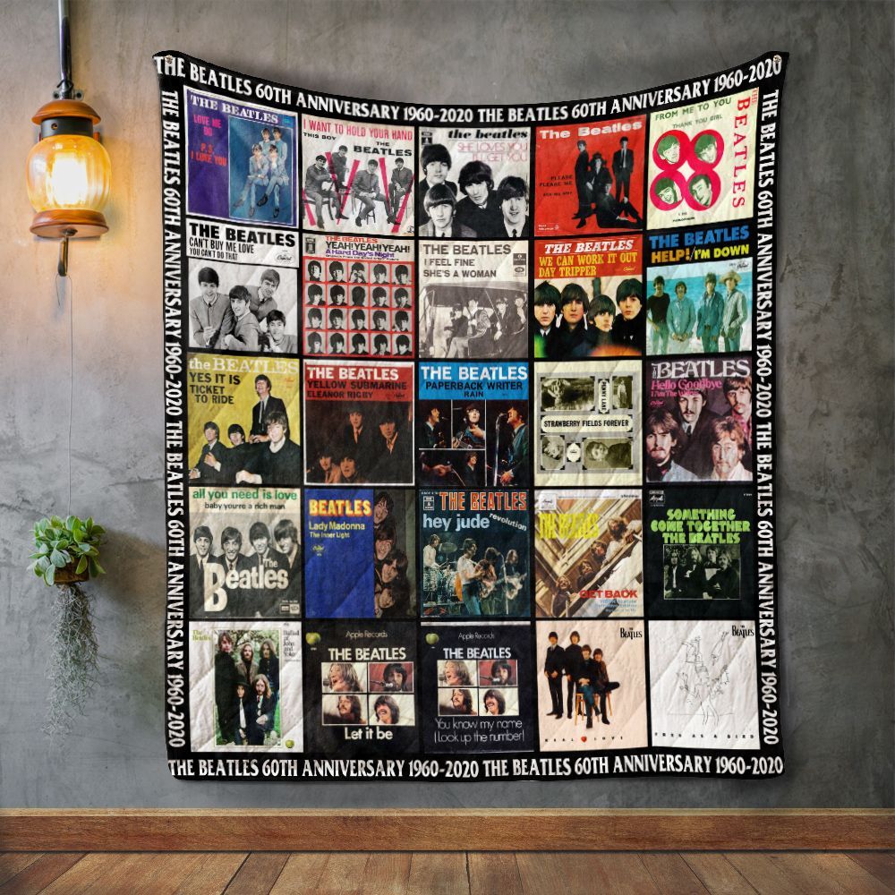 The Beatles 60th Anniversary 1960-2020 Quilt Blanket