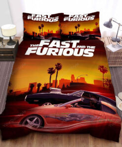 The Fast & The Furious 2001 Movie Poster Bed Sheets Spread Comforter Duvet Cover Bedding Sets