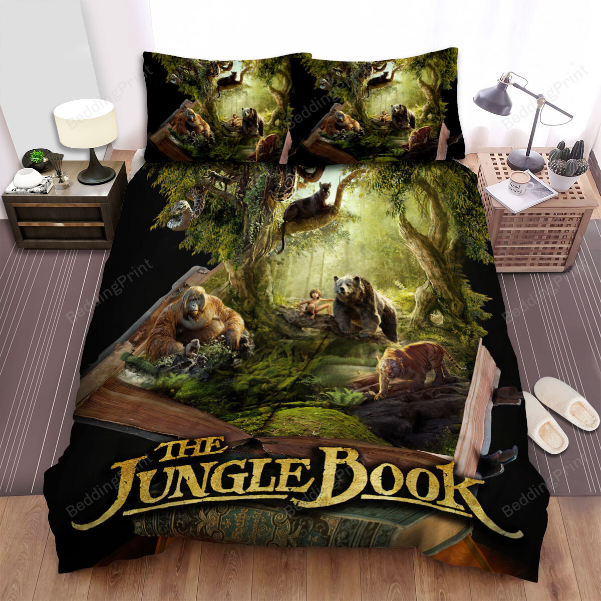 The Jungle Book (2016) Movie Poster Fanart Bed Sheets Duvet Cover Bedding Sets