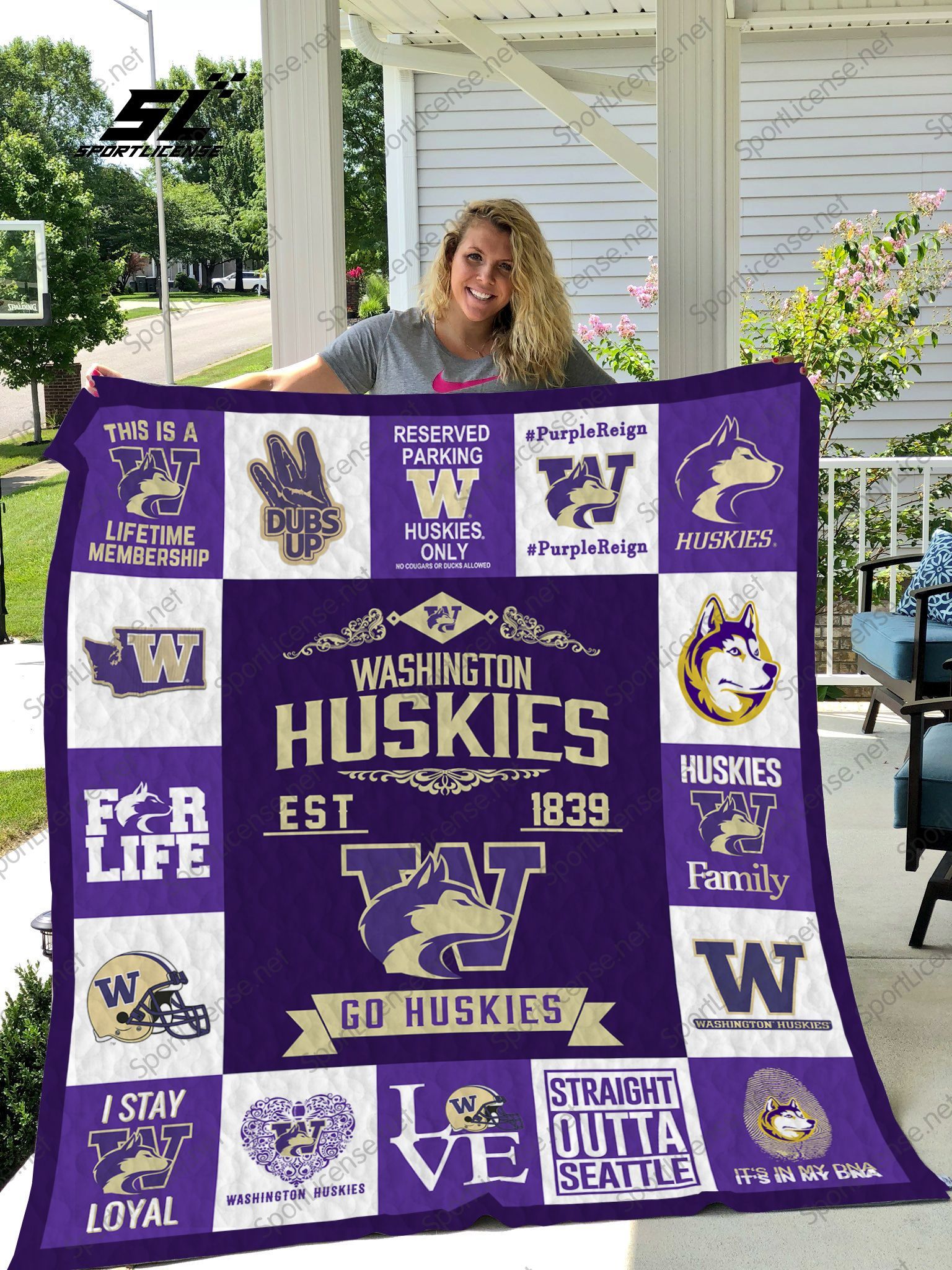 Washington Huskies Quilt Blanket 01
