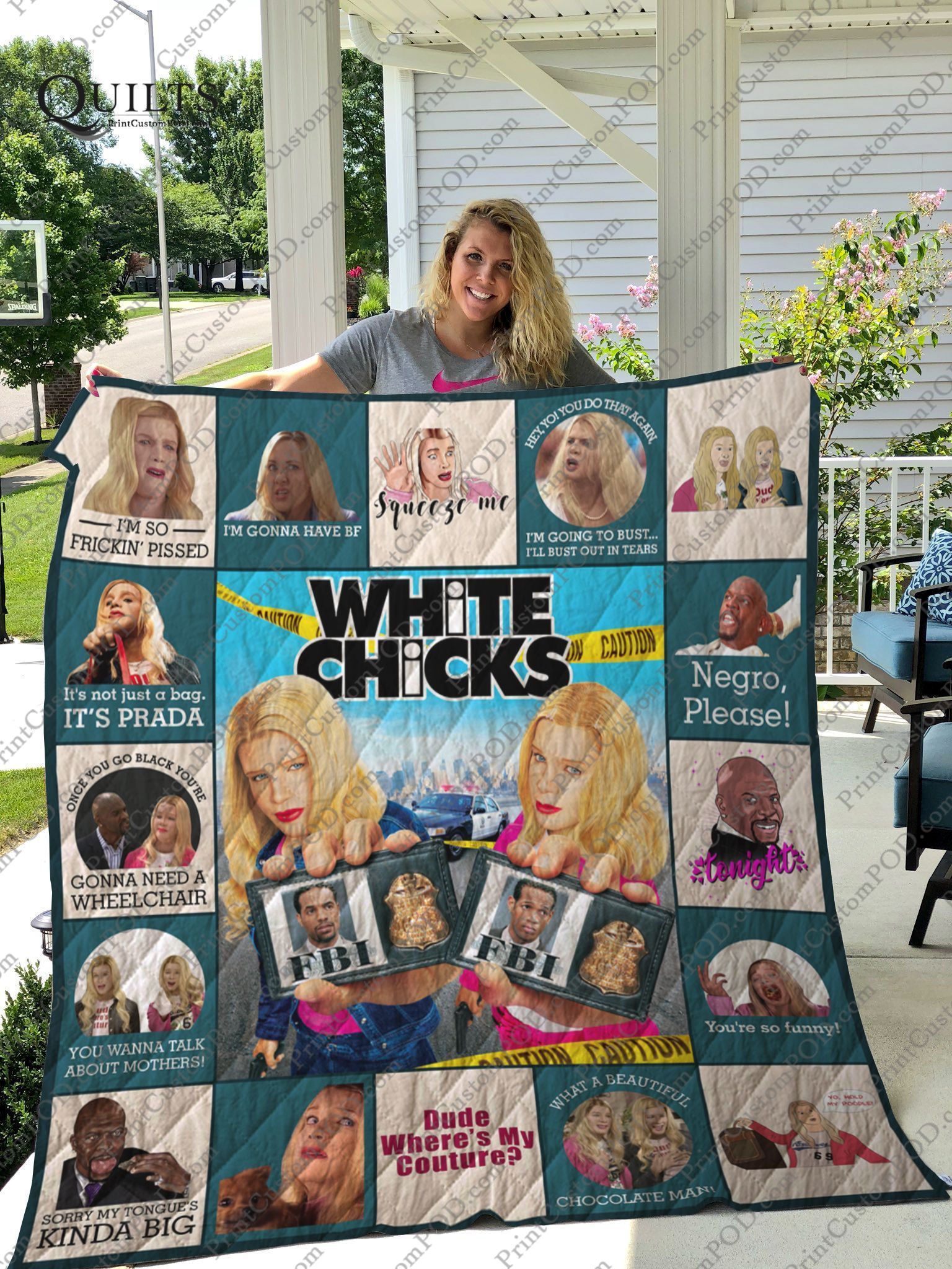 White Chicks Quilt Blanket Ver0117