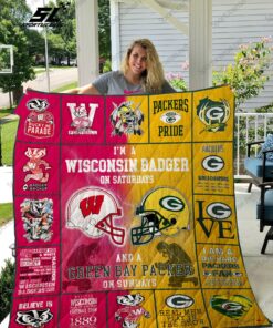 Wissconsin Badger Amp Green Bay Packers Quilt Blanket