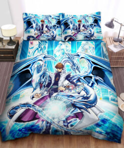 Yu-gi-oh! Neo Blue Eyes White Dragon Kaiba Bed Sheets Duvet Cover Bedding Sets